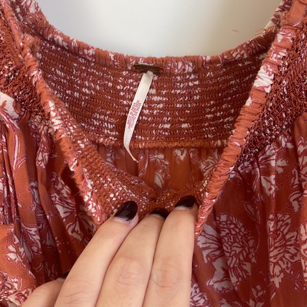 Free People Floral Maxi Dress in Rust Red - Picture 3 of 3